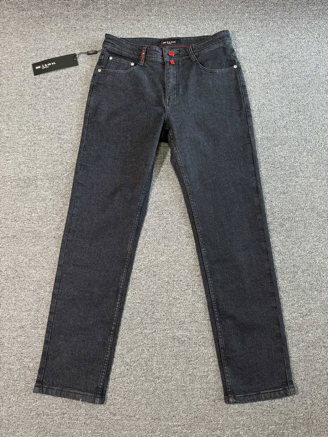 Kiton2025Ss Spring and summer new slim fit straight jeans perfect washing proces