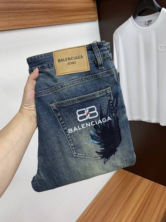 Balenciaga 2025Ss Spring/Summer new slim straight jeans perfect washing process