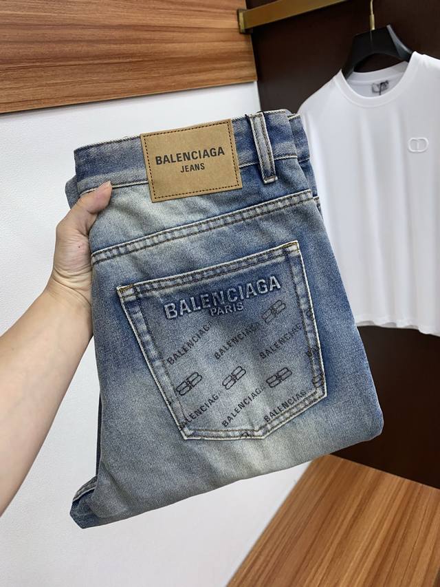 Balenciaga 2025Ss Spring/Summer new slim straight jeans perfect washing process