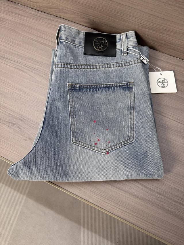 Wide-leg H-family 25Ss Spring and Summer Men's Fashion Trend Big Trousers Jeans