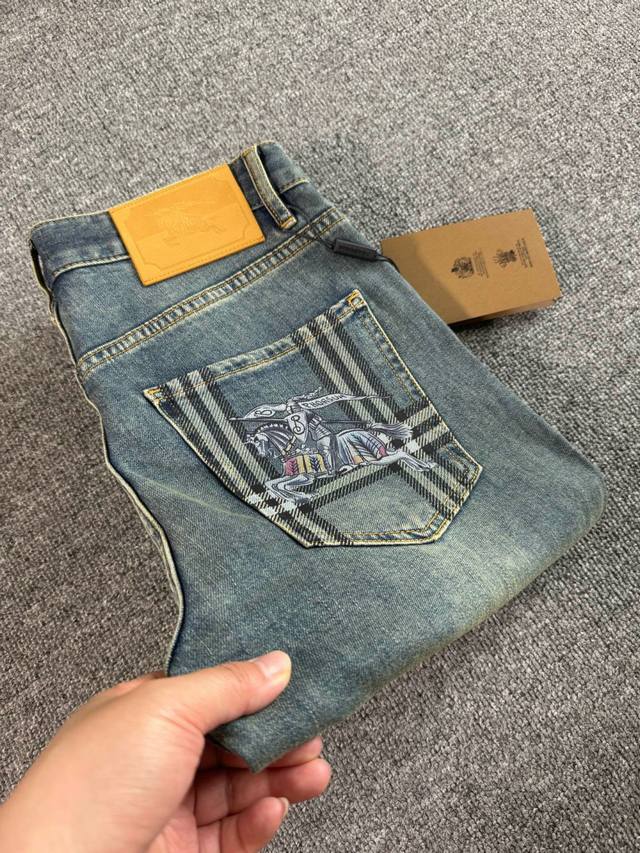 Bbr2025Ss Spring and Summer new slim-fit jeans with perfect washing process, cus