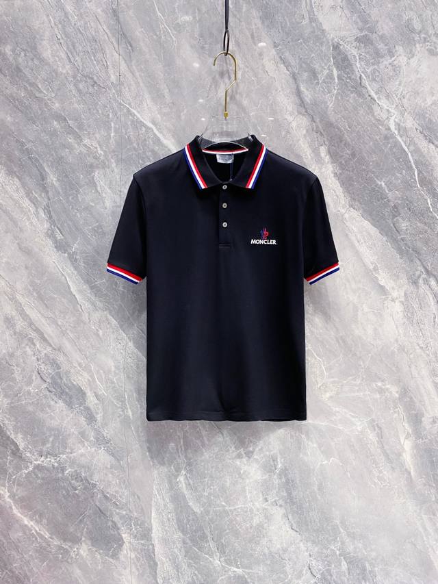 Moncler 2025Ss new summer Logo men's lapel Polo shirt! Classic business men's st