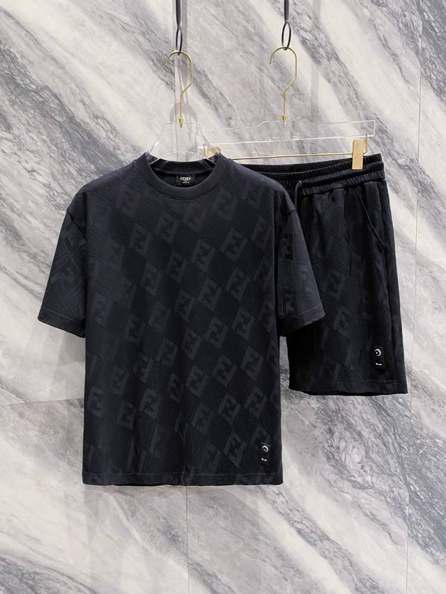 suit Fendi 25 Ss new spring and summer cotton suit perfect jacquard logo top ha