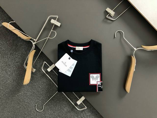 Tb brand*fitting version M-Xxxl 25 Spring and summer top black racket printing c