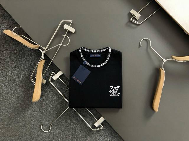 L brand*fitting version M-Xxxl 25 Spring and summer top black collar thread with