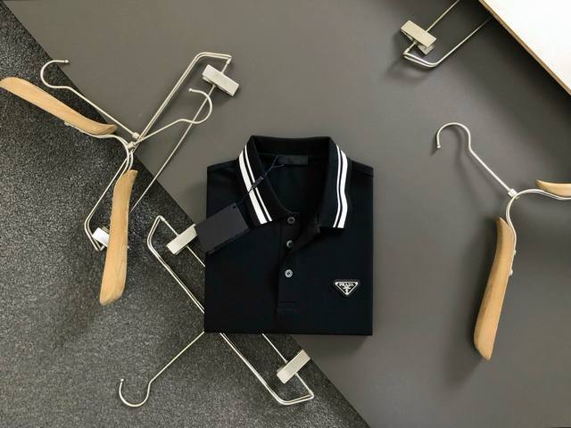 Prad*Size S-Xl 25 Early spring latest metal triangle jacquard heavyweight Polo s