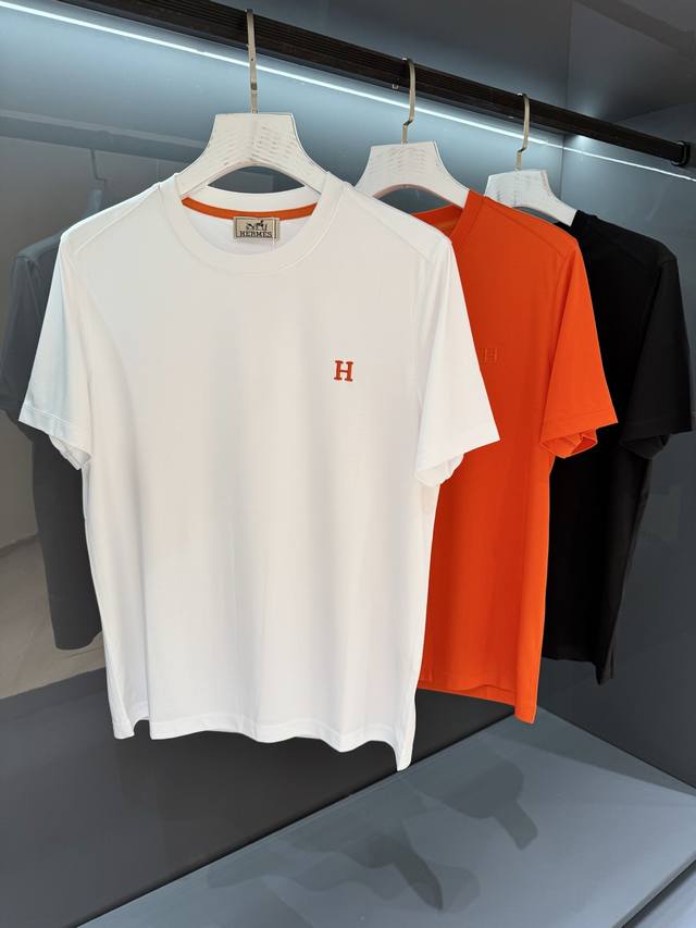 New product Jy- Her25Ss Spring and Summer new men's round neck embroidered shor
