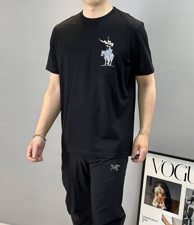 Bbr*BURBO-LI 2025S new short-sleeved T-shirt, new style of warhorse heat transfe