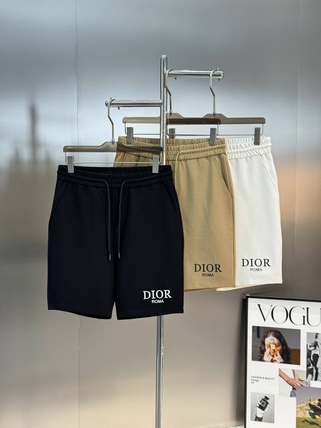 Dio*R Dior 25S new five-point shorts. Classic brand letter basic style heat tran