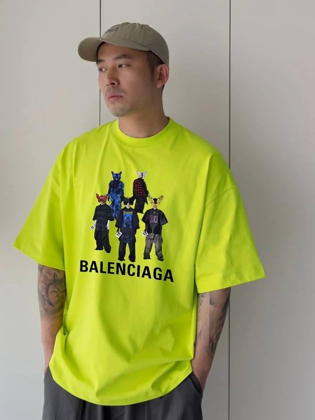 Balenciag* Paris 25S new round neck T-shirt. Unisex style~ The three-dimensional