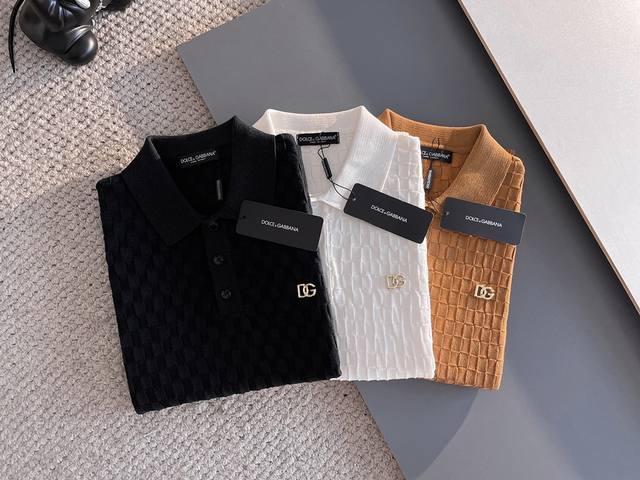 Dolce & Gabbana 2025 New short-sleeved Polo, handsome and fashionable, top-posi