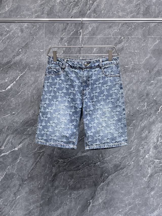 Chrome Hearts 2025 new product, original denim shorts, brand classic logo desig