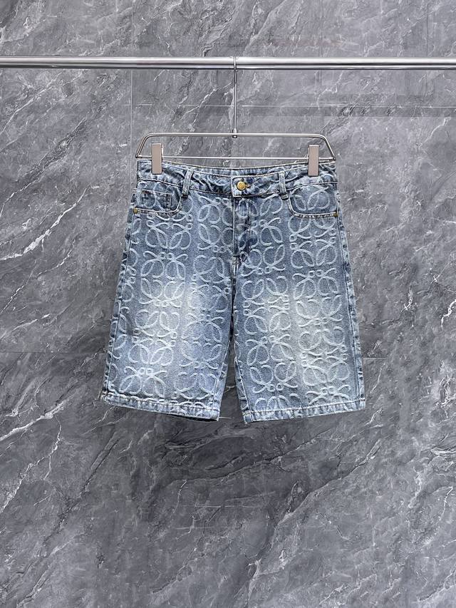 Loewe 2025 new product, original denim shorts, brand classic logo design, three