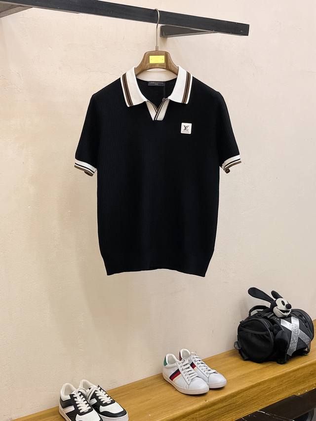 Lv 2025 new short-sleeved Polo, handsome and fashionable, top embroidered letter