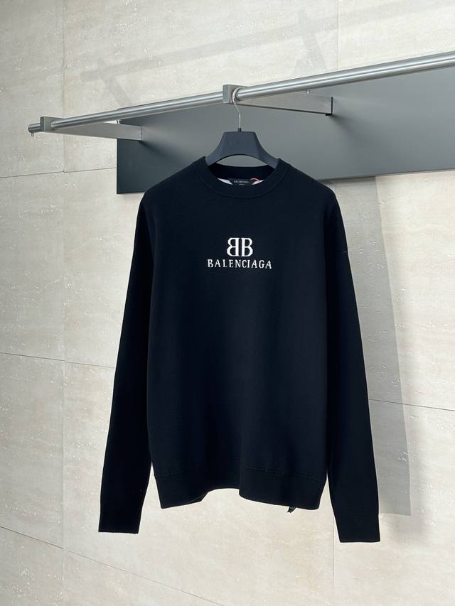 Balenciag* Blcg Paris Bb jacquard knitted pullover crew neck sweater Selected sh