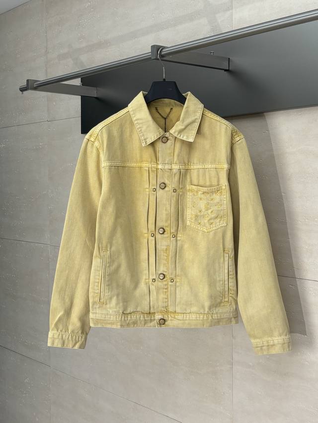 LvLouisType Ll pocket embroidered jacquard denim jacket Made of custom denim fa