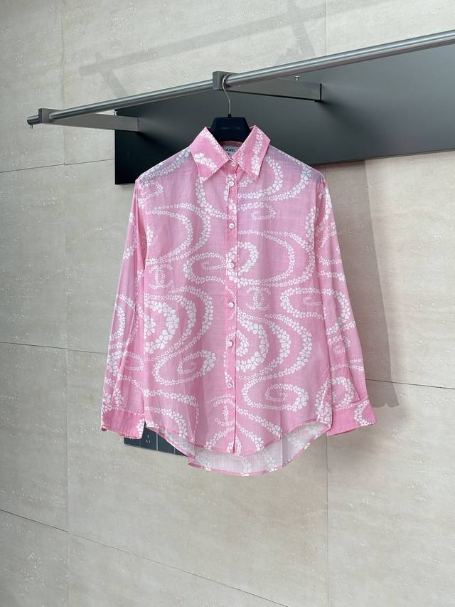 Chane* Chanel 25 Coco Beach Resort Series Lapel Shirt Imported pure cotton fabri