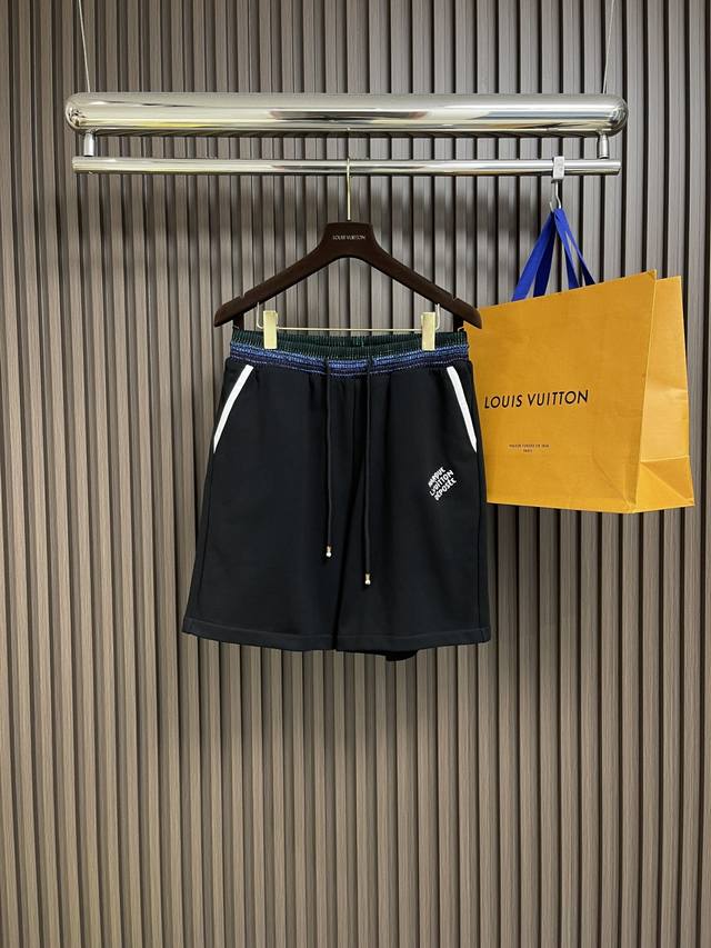 Lv 2025Ss New drawstring shorts, made of cotton knit for a preppy look, with iri