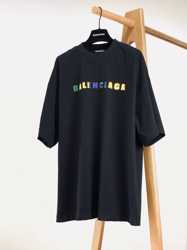 Balenciaga 2025Ss Spring/Summer new product contrasting letter logo T-shirt. Th