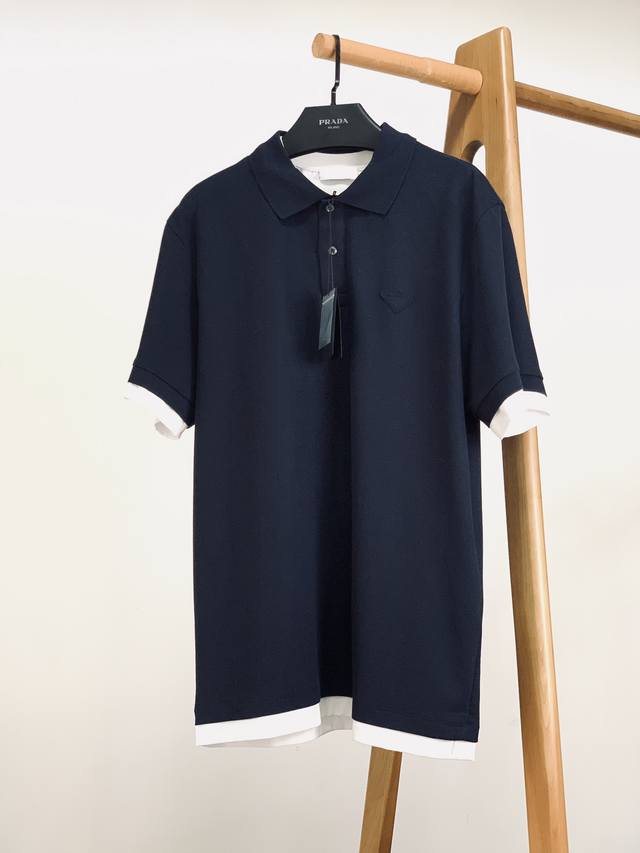 Prada Prada 2025Ss Spring and Summer New Product Fake Two-piece Polo Shirt. Clas