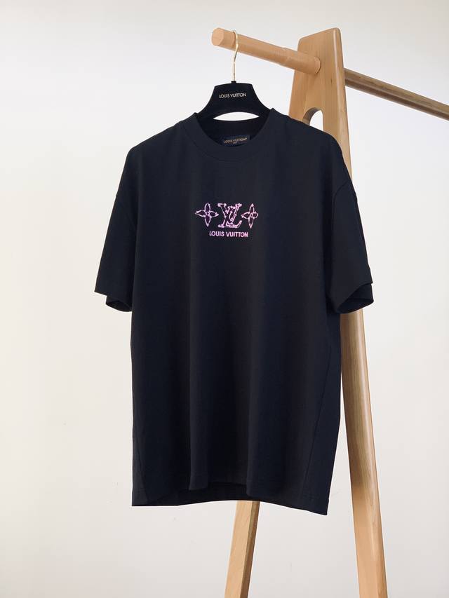 Louisvuitton Louis Vuitton embroidered pattern short-sleeved Heavyweight stunner