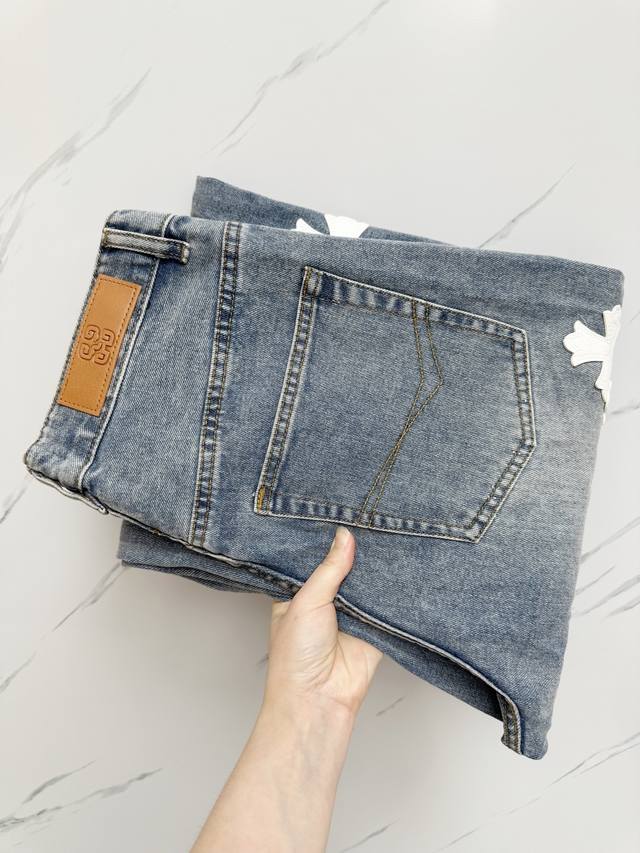 Chrome Hearts 25Ss autumn and winter heavy washed casual jeans, imported origin