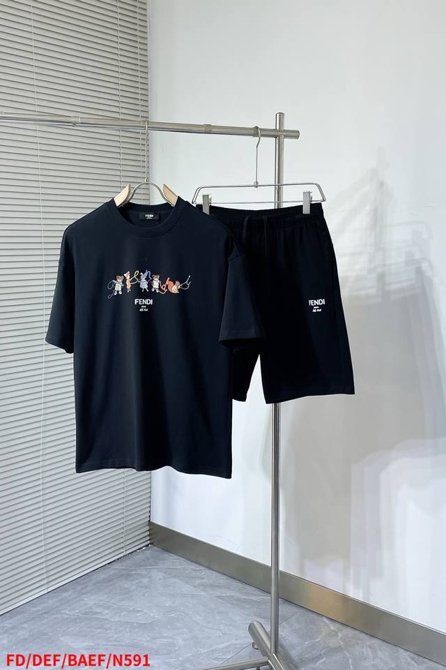 N591 Fdfendi 2025Ss latest heavyweight round neck short sleeves, made of 330g do