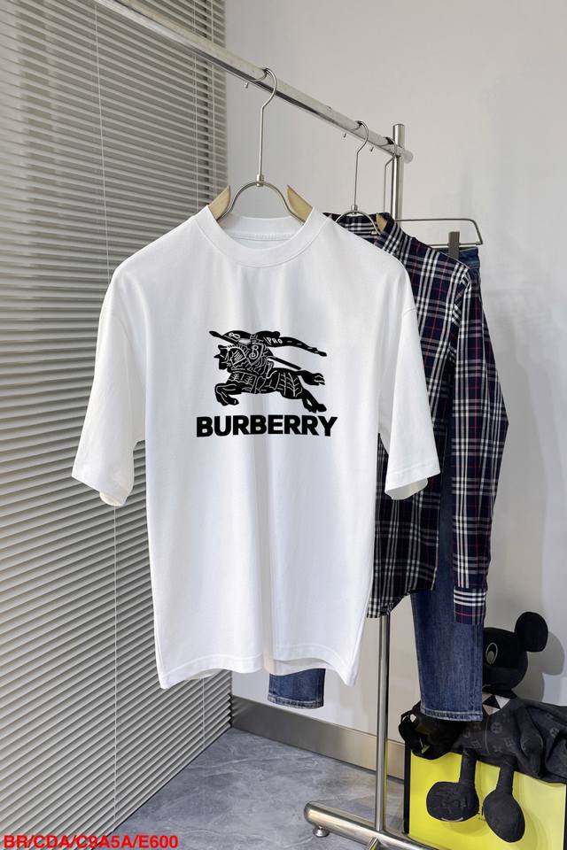E600 Br Burberry's new letter print double-layer heavy-duty short-sleeved T-shir