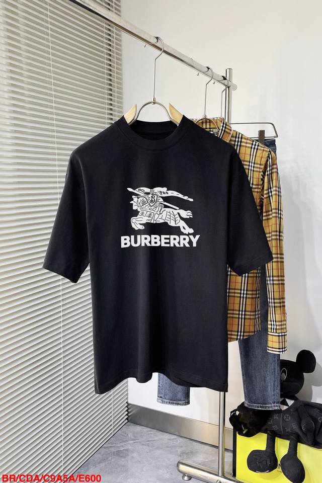 E600 Br Burberry's new letter print double-layer heavy-duty short-sleeved T-shir