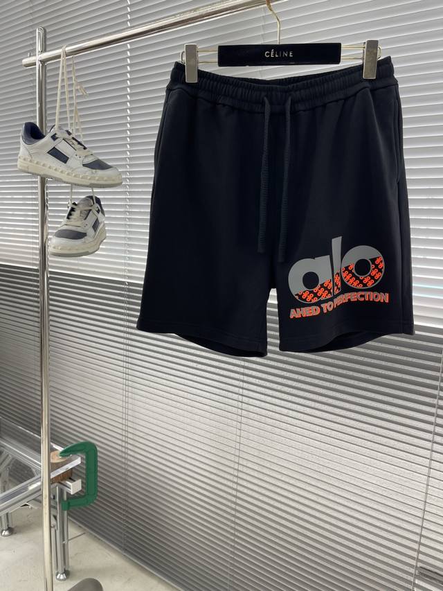 Alo Phantom letter shorts The shorts are made of 360g washed terry sweater fabri
