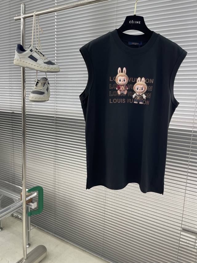 Donkey brand Labubu cartoon print vest T-shirt uses 280g Xinjiang cotton ice-fe
