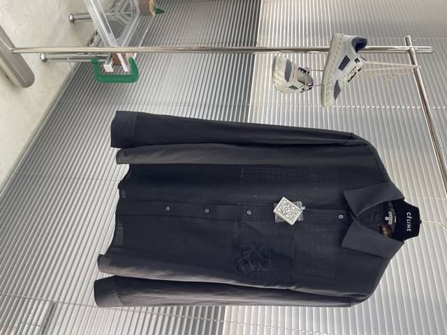 Loew embroidered linen long-sleeved shirt Viscose fiber is fused with linen, and