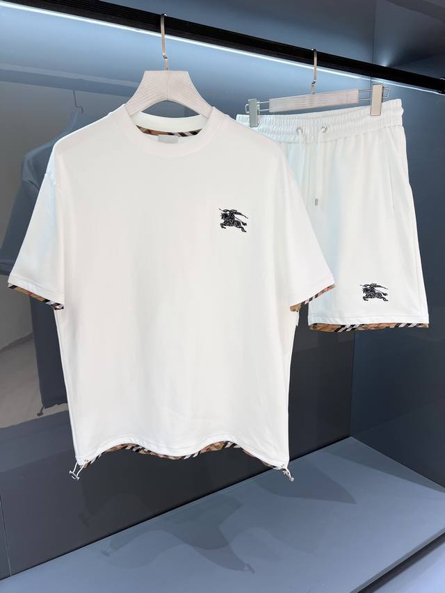 new Bur Warhorse suit 2025Ss men's short-sleeved shorts sports suit simple and