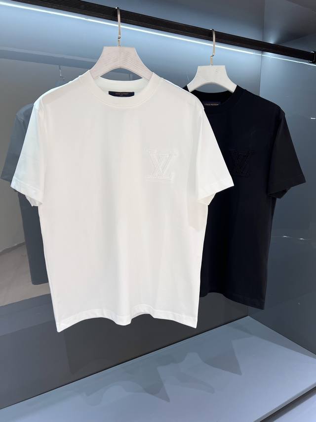 New 2025Ssv Deng embroidered logo letter round neck Os short-sleeved T-shirt us