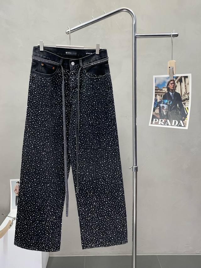 Purple Brand exclusive new high-end version of wide-leg jeans! Custom-made fabri
