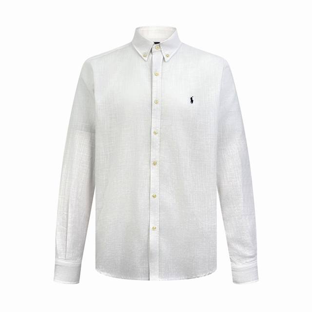 Ralph Lauren embroidered linen shirtSelected superior linen material has a natur
