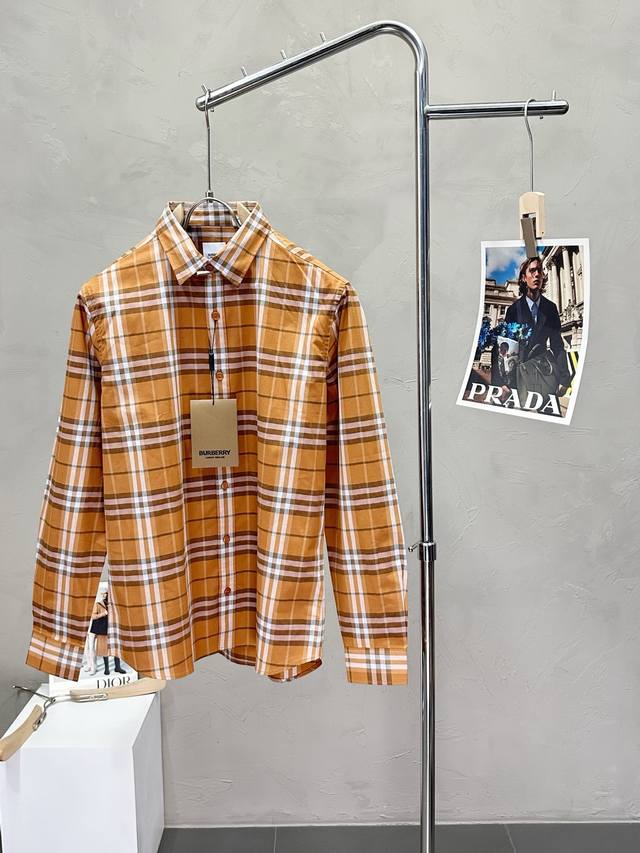 Burberry Exclusive new men's casual shirt High-end customization High-end versio
