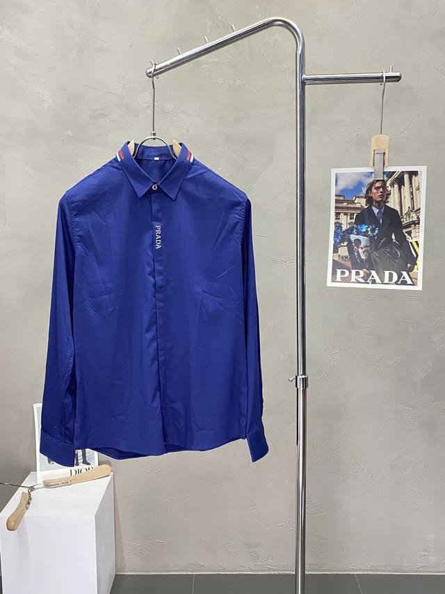 Prada Prada exclusive new men's casual long-sleeved shirt High-end customization