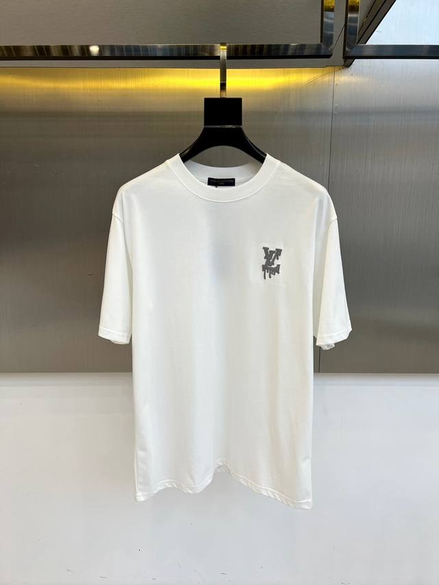 Lv, 2025 Summer Men's Round Neck Fashion Three-dimensional Letter Casual Europea