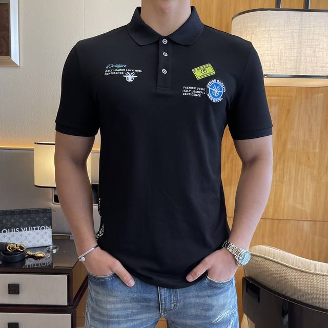 Dior Ss Spring and Summer new Polo collar short-sleeved series. Customized top-g