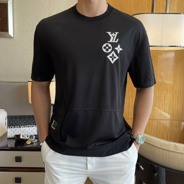 Lv 2025Ss spring and summer boutique short-sleeved T-shirt official website sync