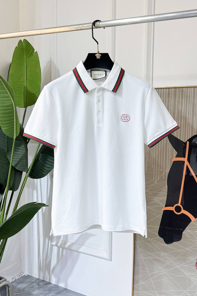 Gucci 2025Ss Spring and Summer New Polo Neck Short Sleeve Series. Selected high