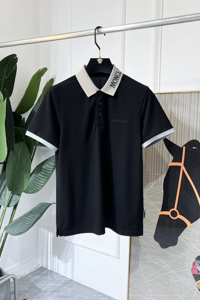 Moncler 2025Ss Spring and Summer New Polo Neck Short Sleeve Series. Selected hig