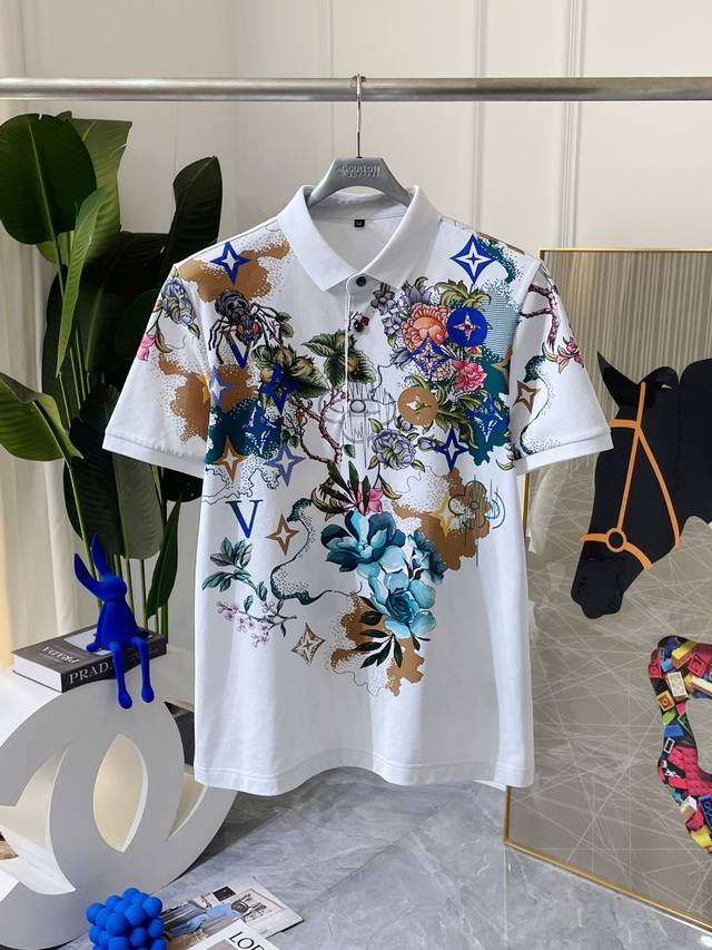 Lv 2025Ss Spring and Summer new Polo collar short-sleeved series. Selected high-