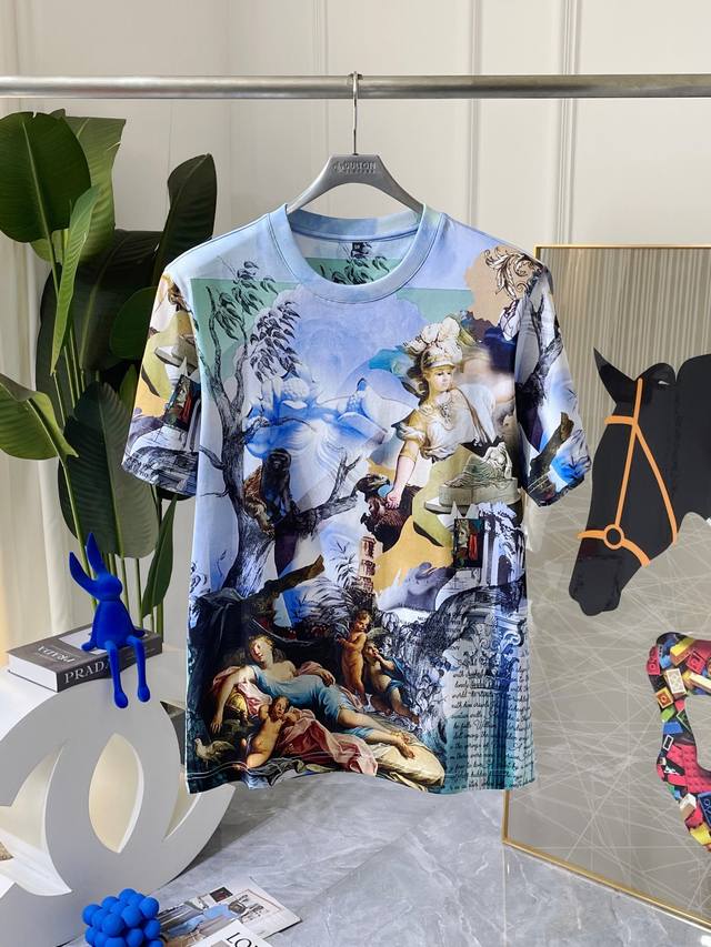 Dg 2025Ss Spring and Summer boutique short-sleeved T-shirt official website sync
