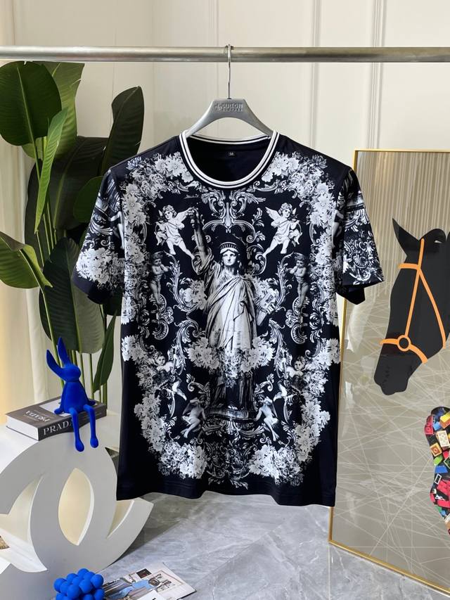 Dg 2025Ss Spring and Summer boutique short-sleeved T-shirt official website sync