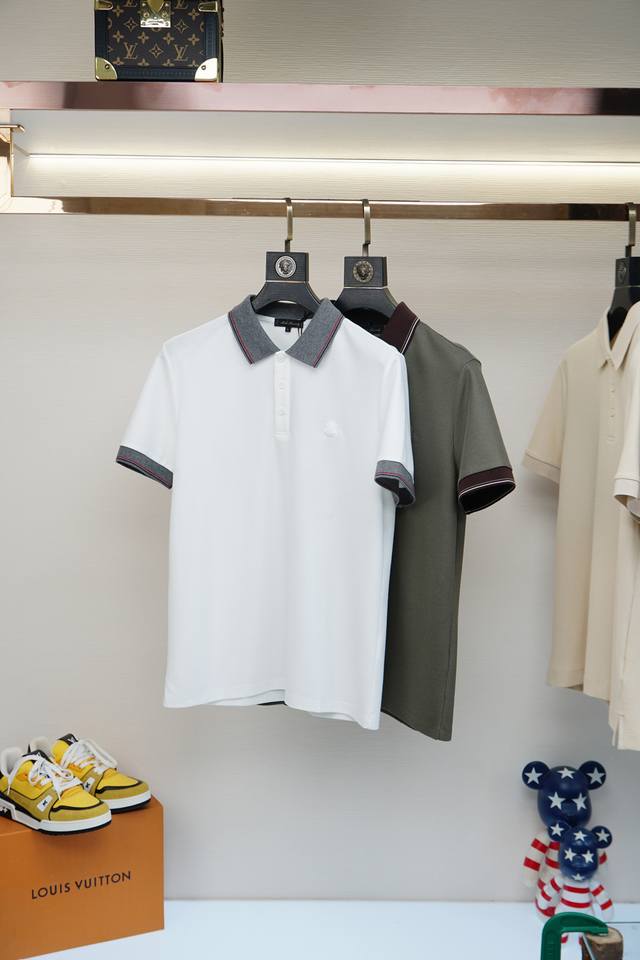 Monkou-25Ss New Summer Mesh Beaded Cotton Men's Business Casual Short-sleeved Th