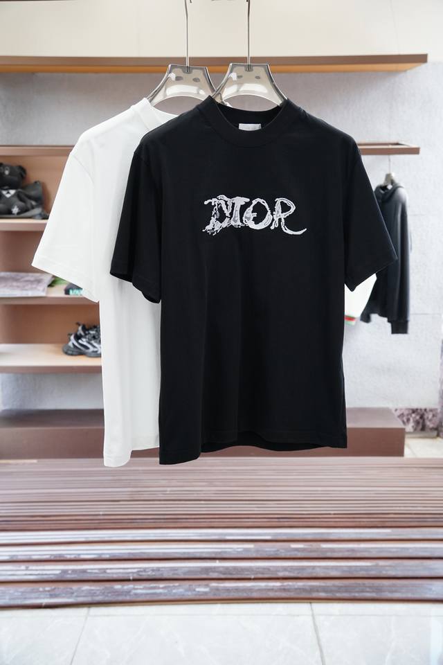 Dior 2025 Spring and Summer Series New Product Men's Round Neck Short Sleeve Lux