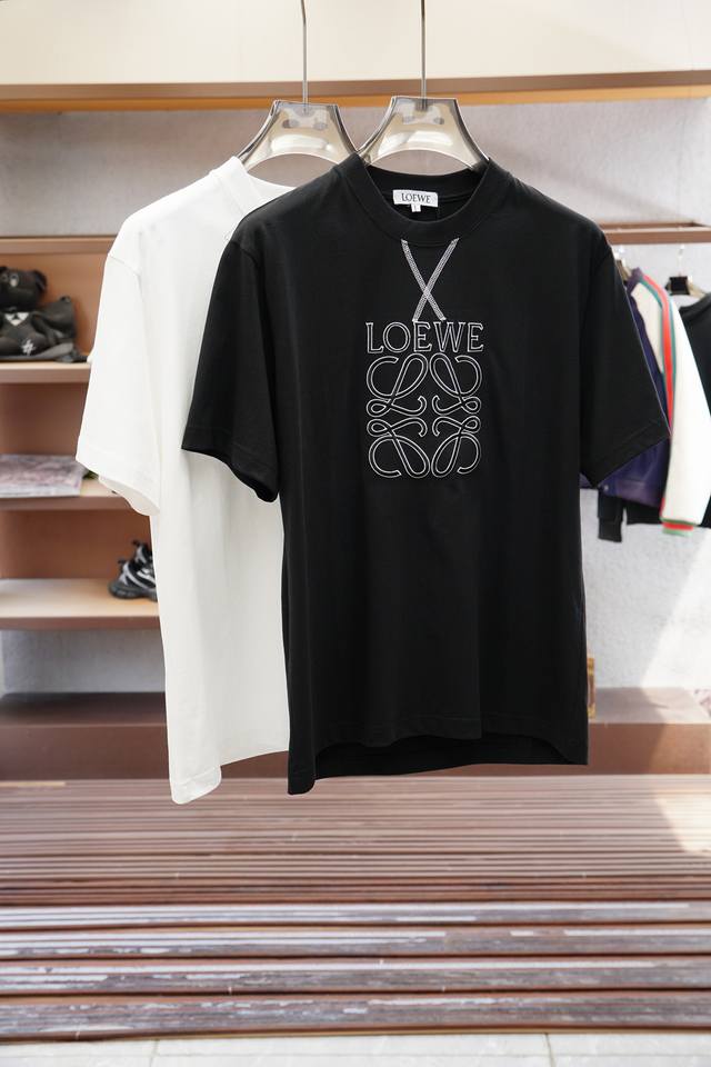LoeweLoewe-2025 Spring and Summer Series New Product Men's Round Neck Short Slee