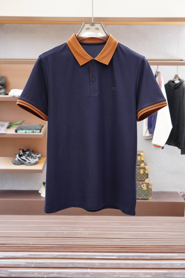 Salvatore Ferragamo 2025Ss new summer Logo men's lapel Polo shirt! A classic bus